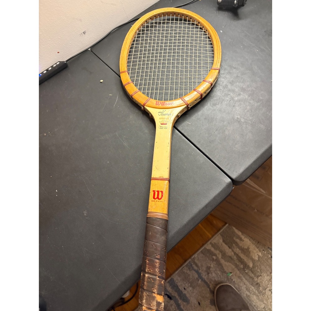 Vintage Wilson Jack Kramer Autograph Strata-Bow Wood Tennis Racquet USA Made